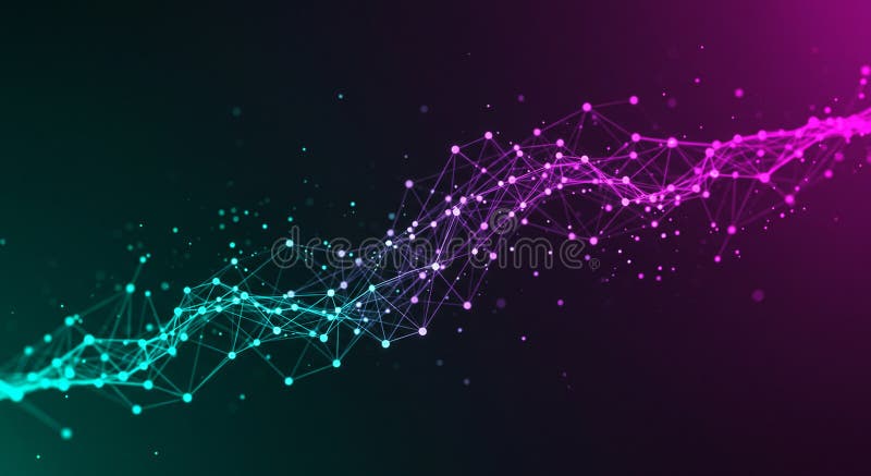 O reprezentare digitală a unei structuri similare rețelelor, alcătuită din interconectate stock illustration