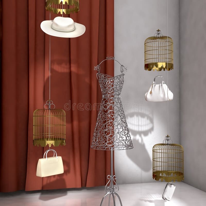 O res alto 3d rendeu a mostra da janela da loja da forma ilustração royalty free O res alto 3d rendeu a mostra da janela da loja da forma ilustração royalty free