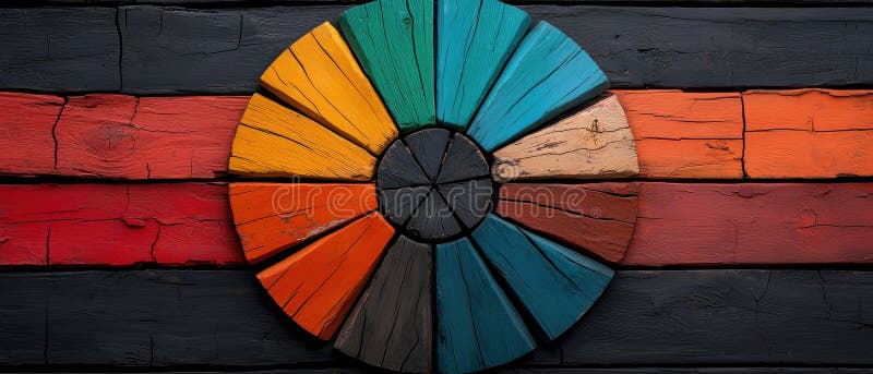 O roată colorată pe un perete. royalty free stock images