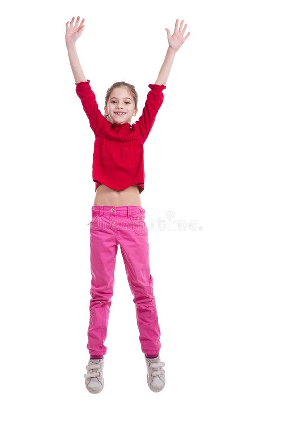 O salto da menina fotografia de stock royalty free O salto da menina fotografia de stock royalty free