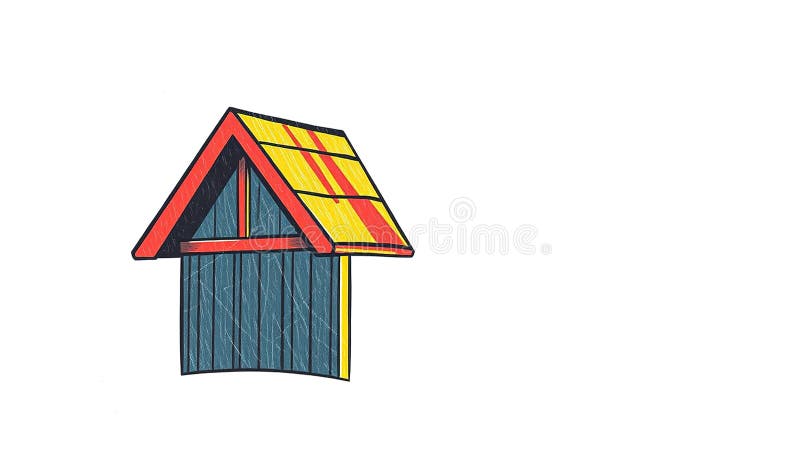 O schiță a acoperișului ușor de desenat manual minimalist pe hârtie căptușită Un studiu în arhitectură geometrică și design abstra royalty free illustration