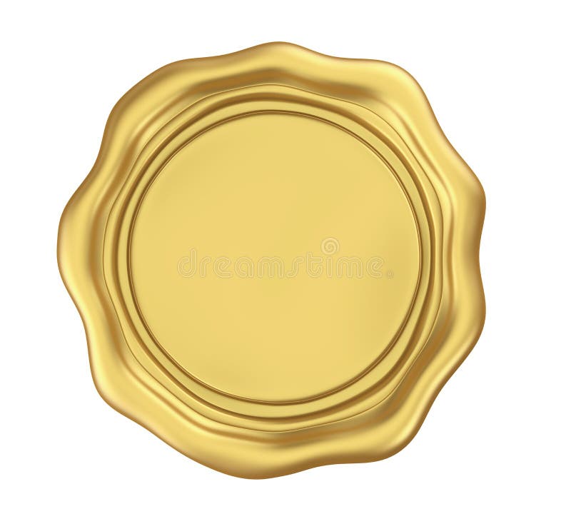 O selo vazio dourado da cera isolou-se ilustração stock O selo vazio dourado da cera isolou-se ilustração stock