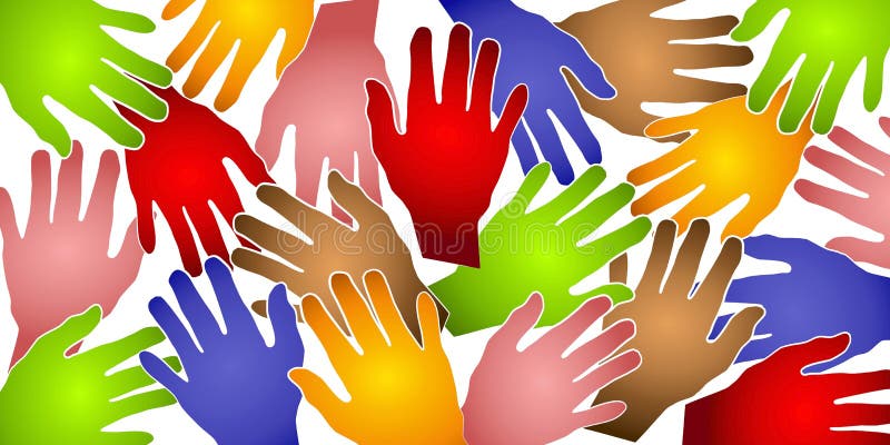 A bright colorful background pattern of human hands in gold yellow, green brown, pink, red and green set against a white background with white outlines. Covers a wide range of themes such as race, art, global community, social issues, etc. A bright colorful background pattern of human hands in gold yellow, green brown, pink, red and green set against a white background with white outlines. Covers a wide range of themes such as race, art, global community, social issues, etc.