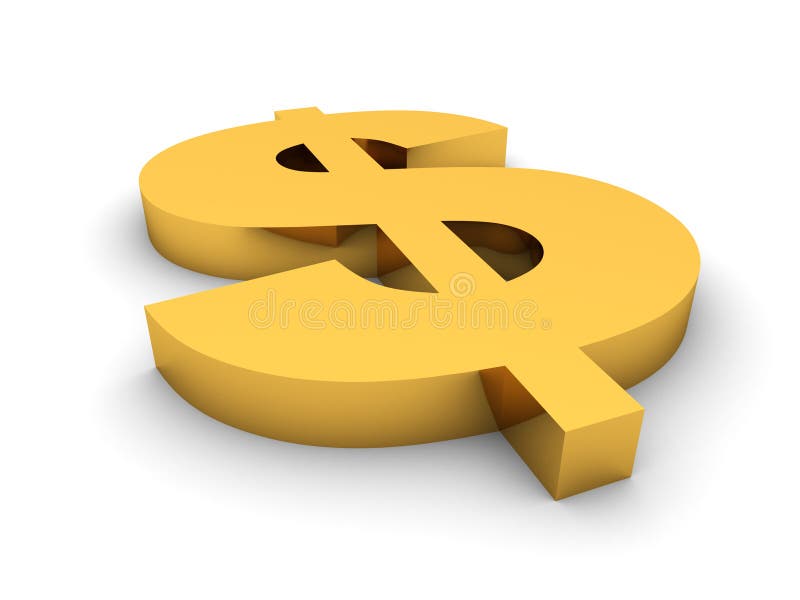O sinal de dólar dourado rende ilustração royalty free O sinal de dólar dourado rende ilustração royalty free