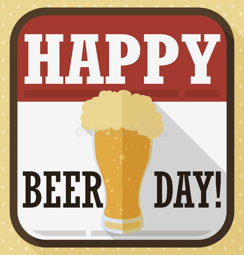 O sinal gosta de folhas soltas para a celebração do dia da cerveja no estilo liso, ilustração do vetor ilustração do vetor O sinal gosta de folhas soltas para a celebração do dia da cerveja no estilo liso, ilustração do vetor ilustração do vetor