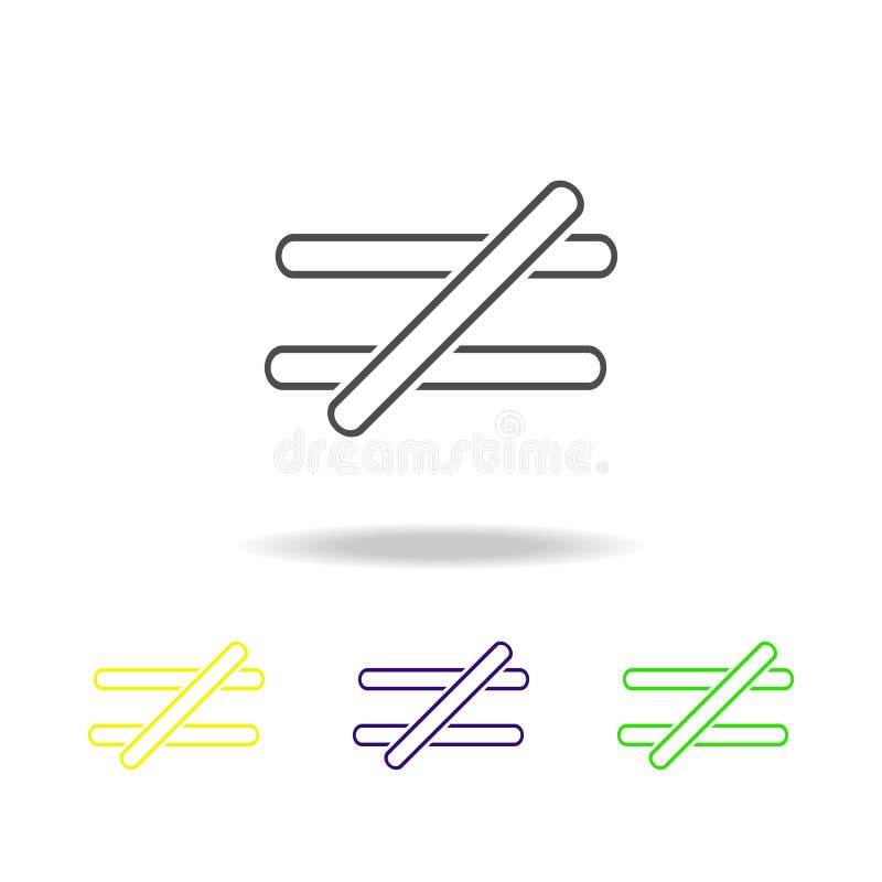 o sinal não é igual aos ícones coloridos Linha fina ícone para o projeto do Web site e o desenvolvimento do app Ícone colorido su ilustração do vetor o sinal não é igual aos ícones coloridos Linha fina ícone para o projeto do Web site e o desenvolvimento do app Ícone colorido su ilustração do vetor