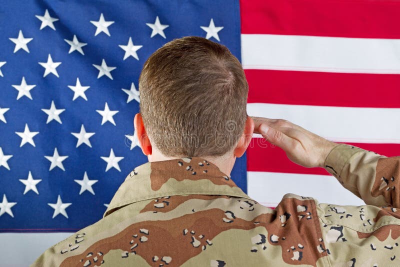 Saudação Do Soldado Americano Imagem de Stock - Imagem de homem