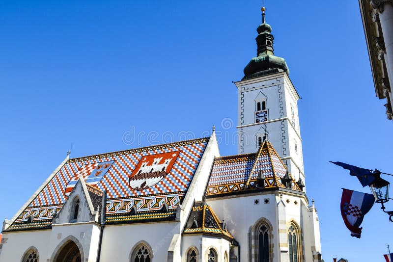 O St marca a igreja, Zagreb, Croácia imagem de stock royalty free O St marca a igreja, Zagreb, Croácia imagem de stock royalty free