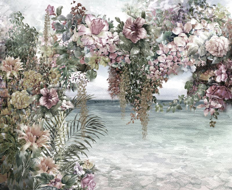 O sumário floresce a pintura da aquarela imagens de stock royalty free O sumário floresce a pintura da aquarela imagens de stock royalty free