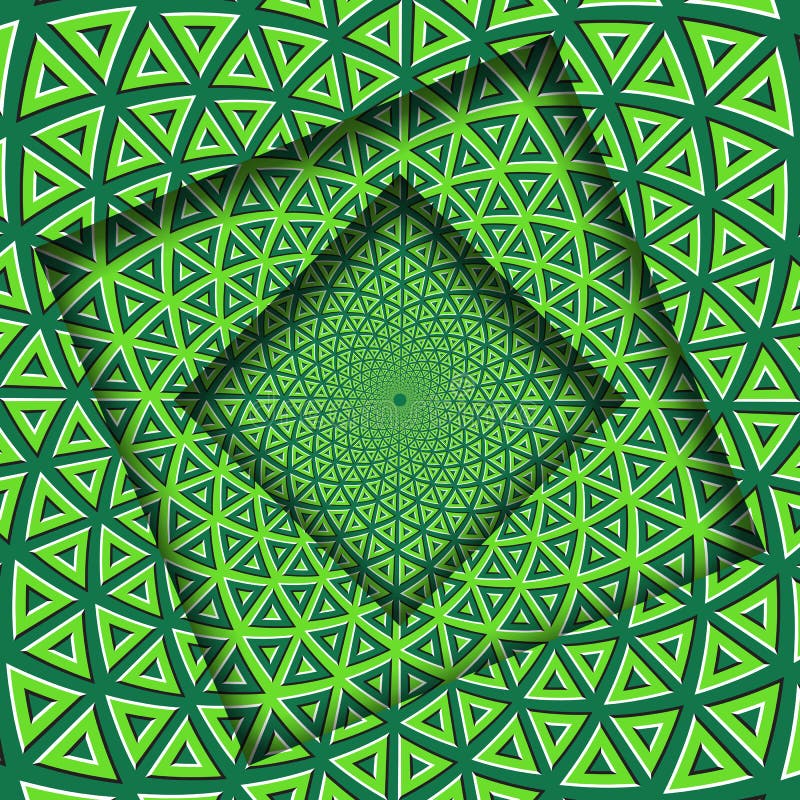 O sumário girou quadros com um teste padrão triangular de gerencio dos elementos do cal verde Fundo da ilus?o ?tica ilustração royalty free O sumário girou quadros com um teste padrão triangular de gerencio dos elementos do cal verde Fundo da ilus?o ?tica ilustração royalty free