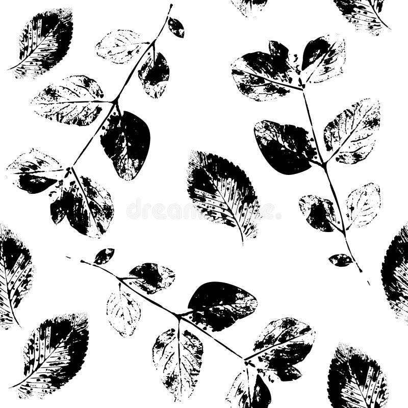 O sumário preto e branco sae silhueta do teste padrão sem emenda ilustração stock O sumário preto e branco sae silhueta do teste padrão sem emenda ilustração stock
