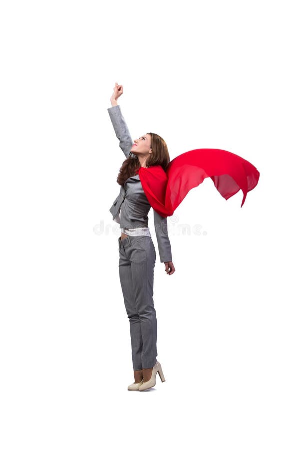 O superwoman novo isolado no branco foto de stock O superwoman novo isolado no branco foto de stock