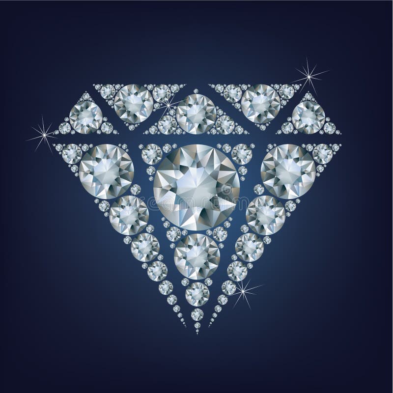 O símbolo brilhante brilhante do diamante fez muitos diamantes ilustração royalty free O símbolo brilhante brilhante do diamante fez muitos diamantes ilustração royalty free