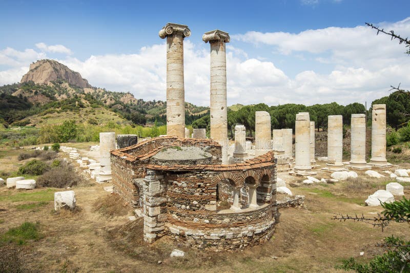 The Temple Of Artemis At Sardis. Salihli, Manisa - TURKEY. Ruins of the temple of Artemis in the ancient 2nd Century Lydian capital of Sardis. The Temple Of Artemis At Sardis. Salihli, Manisa - TURKEY. Ruins of the temple of Artemis in the ancient 2nd Century Lydian capital of Sardis