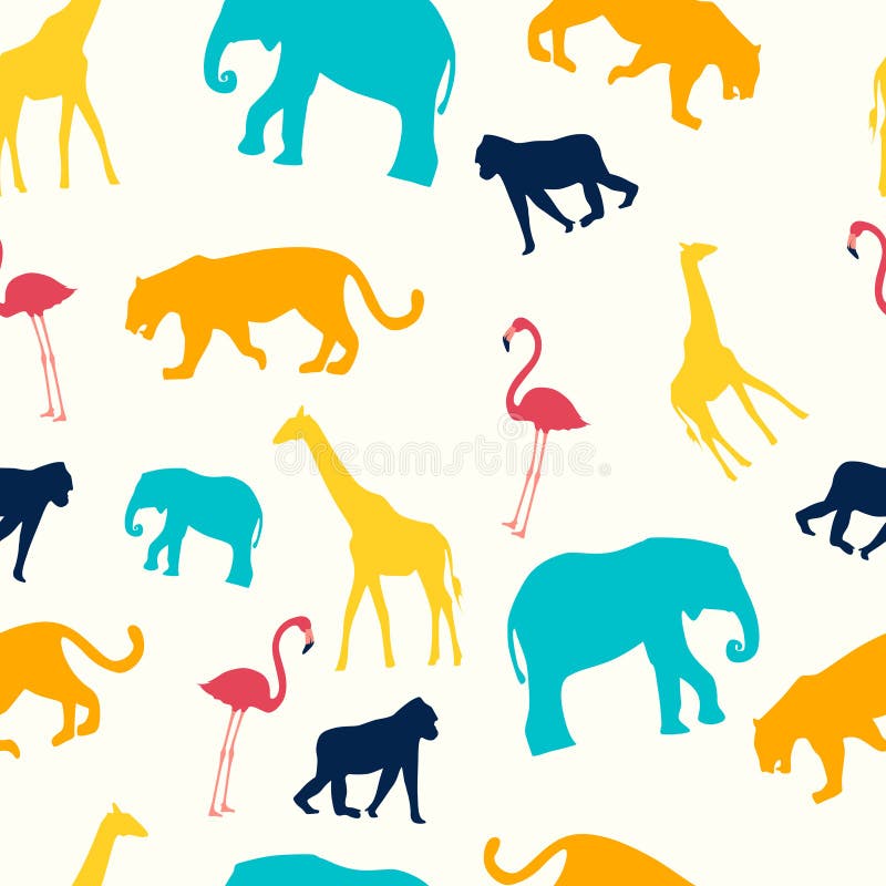 O teste padr?o sem emenda das crian?as Os animais são girafa, flamingo, macaco, elefante e leão No estilo minimalista Desenhos an ilustração do vetor O teste padr?o sem emenda das crian?as Os animais são girafa, flamingo, macaco, elefante e leão No estilo minimalista Desenhos an ilustração do vetor