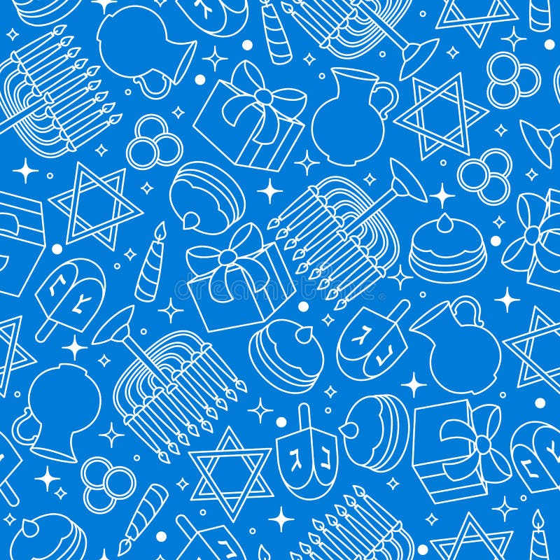 O teste padrão sem emenda da celebração feliz do Hanukkah com feriado objeta O teste padrão sem emenda da celebração feliz do Hanukkah com feriado objeta