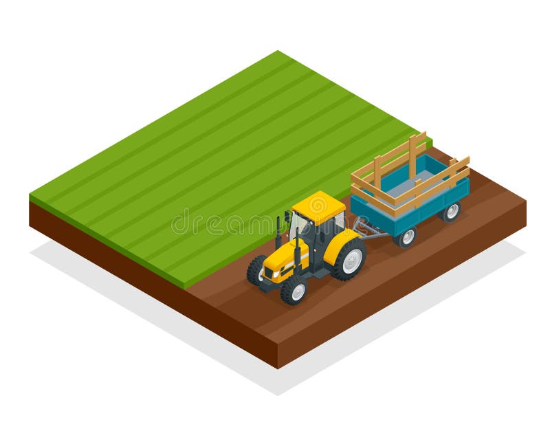 ilustração do plano trator dentro vetor estilo, plano desenho animado trator.  agricultor Produção máquina, 25685845 Vetor no Vecteezy