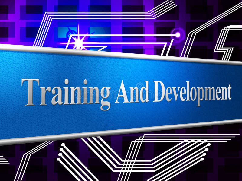 O treinamento e o desenvolvimento representam a aprendizagem do Buildout e do Webinar ilustração stock O treinamento e o desenvolvimento representam a aprendizagem do Buildout e do Webinar ilustração stock