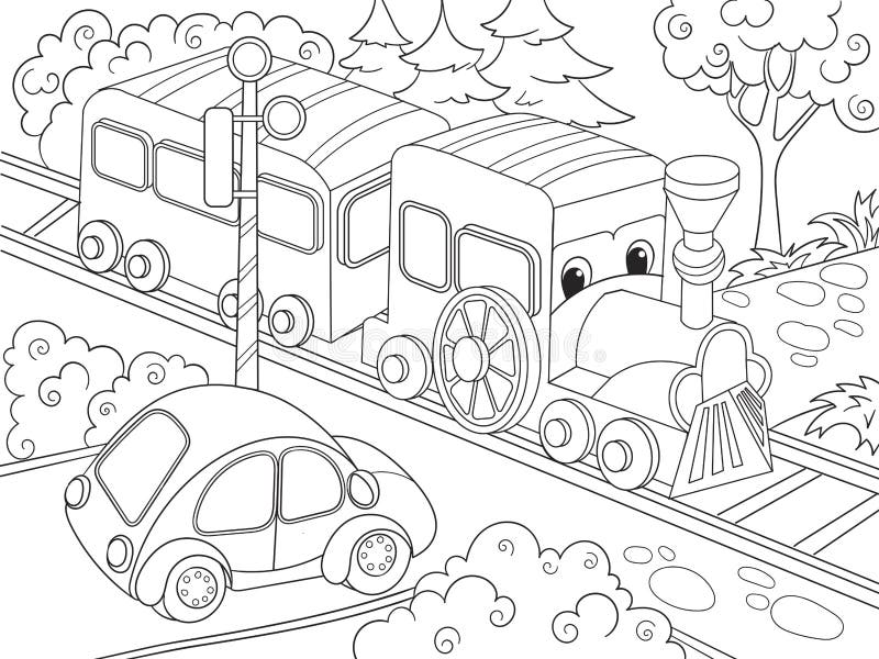 Livro Para Colorir Dos Desenhos Animados Das Crianças Para Meninos Vector a  Ilustração De Uma Garagem Com Carros Vivos Ilustração do Vetor - Ilustração  de arte, linha: 95068683