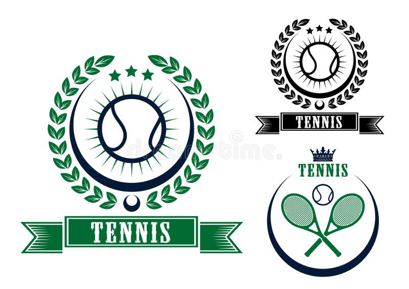 Emblemas ou distintivos desportivos de ténis ilustração royalty free