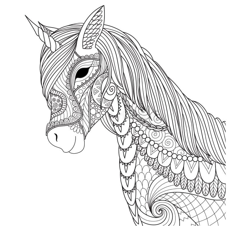 O unicórnio para a página do livro para colorir e outro projetam o elemento Ilustração do vetor ilustração stock O unicórnio para a página do livro para colorir e outro projetam o elemento Ilustração do vetor ilustração stock