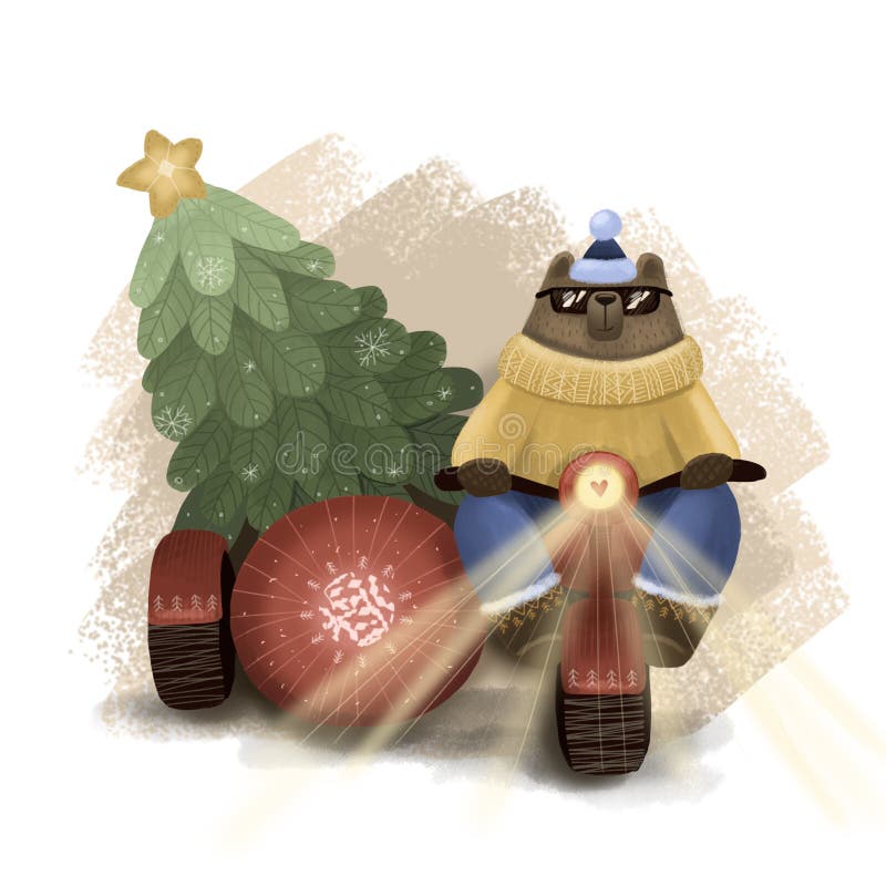 O urso monta uma motocicleta ilustração do vetor O urso monta uma motocicleta ilustração do vetor