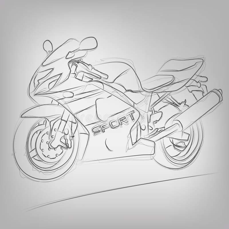 Entregue O Estilo Da Tração De Uma Ilustração Nova Da Motocicleta Do Vetor  Para O Livro Para Colorir Ilustração do Vetor - Ilustração de transporte,  creativo: 97630393