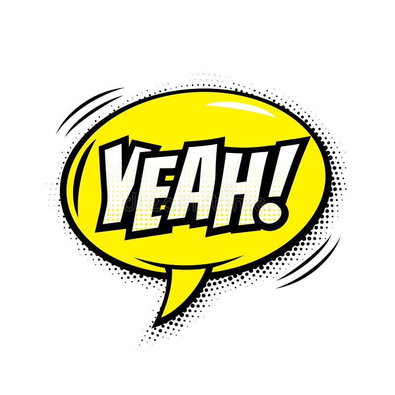 Sim, bolha de texto de banda desenhada vetor isolado ícone de cor ilustração stock