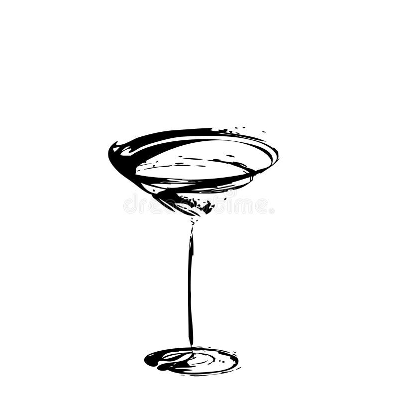 A taça de vinho estilizada ilustração do vetor