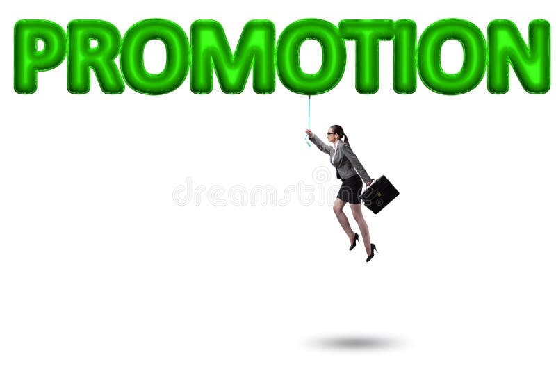 O voo da mulher de negócios no conceito da promoção fotos de stock royalty free O voo da mulher de negócios no conceito da promoção fotos de stock royalty free