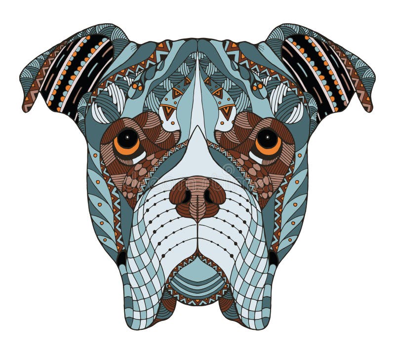 O zentangle da cabeça de cão do pugilista estilizou, vector, ilustração, freehan ilustração royalty free O zentangle da cabeça de cão do pugilista estilizou, vector, ilustração, freehan ilustração royalty free