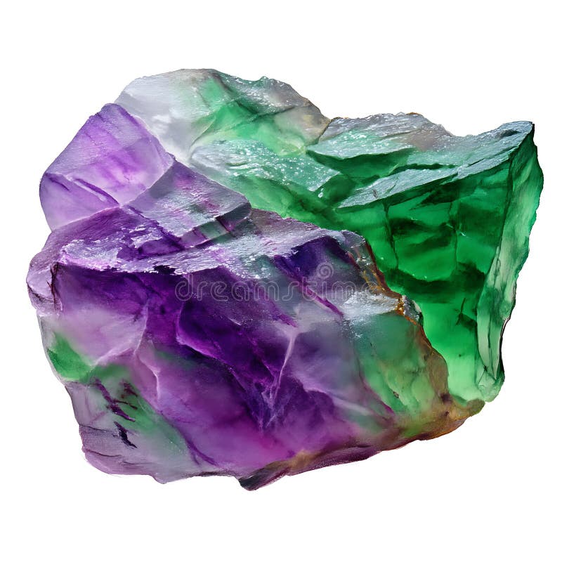 O închidere uimitoare a unui specimen multicolor de cristal de fluor royalty free illustration