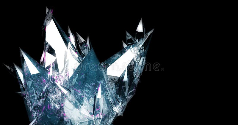 O închidere a unei structuri din cristal cu un sistem de culori albastru și alb vector illustration