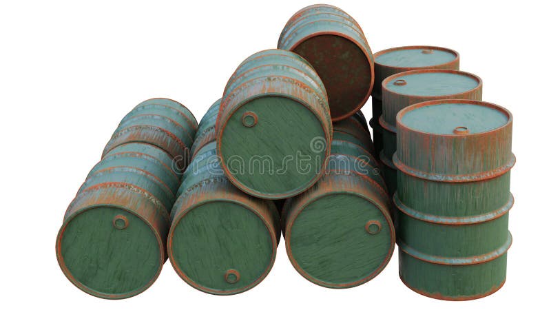 O óleo rufa velho e oxidado Tanques do metal, os recipientes isolados no fundo branco ilustração stock O óleo rufa velho e oxidado Tanques do metal, os recipientes isolados no fundo branco ilustração stock