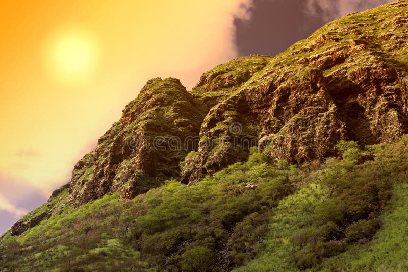 Oahu - por do sol havaiano fotos de stock Oahu - por do sol havaiano fotos de stock