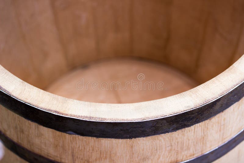 Wooden Barrel With Iron Rings Isolated On White Background Stock Image