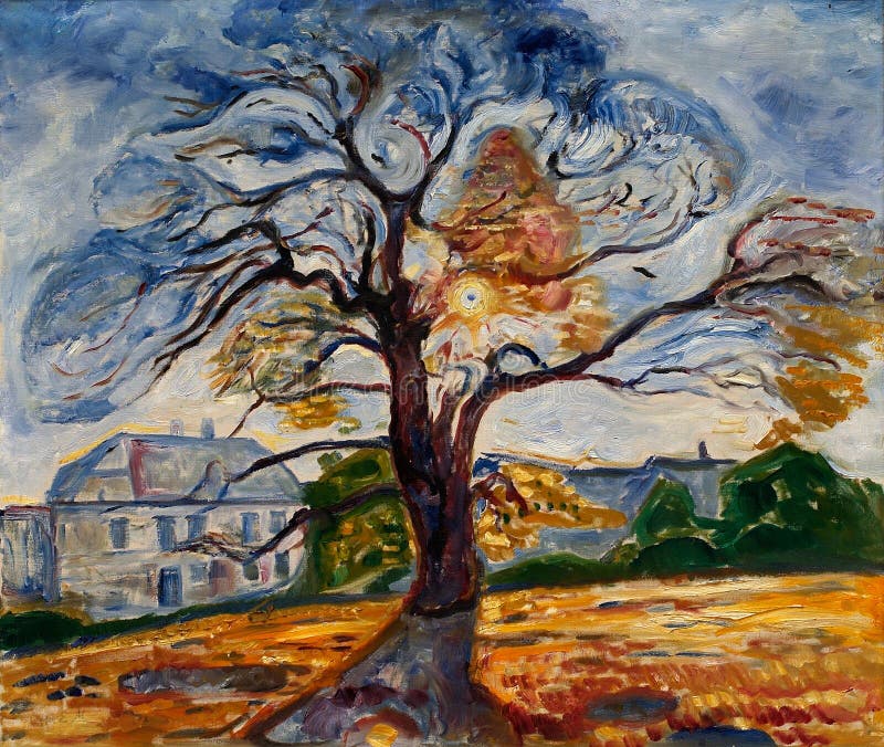 Autumnal Oak Tree, oil picture