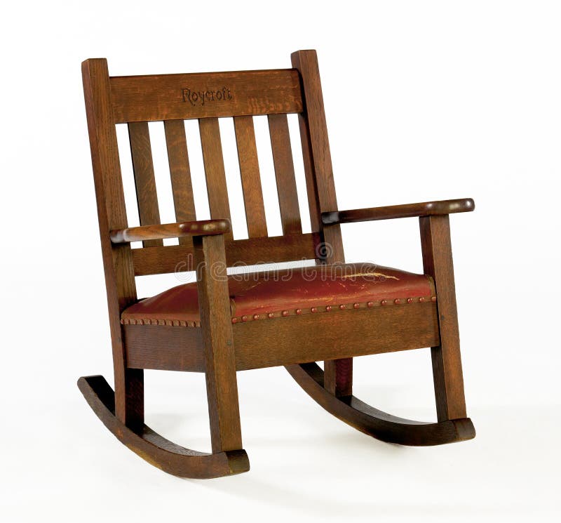 Oak Rocking Chair with Leather Cushion Editorial Photo Image of