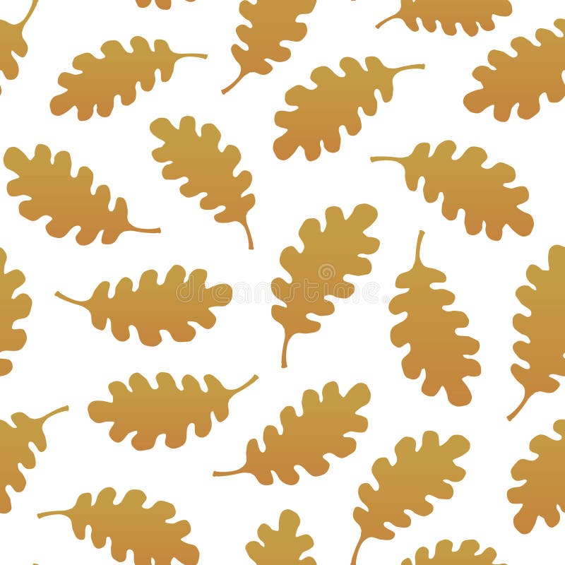 Oak Tree Leaves Seamless Pattern Texture Stock Vector Illustration of