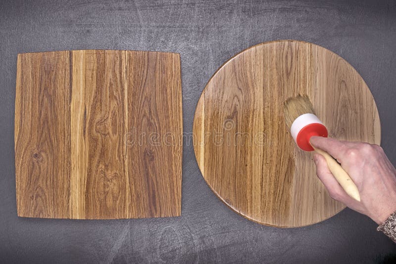 Oak Wood Coating with Brush Stock Image Image of brush, construction