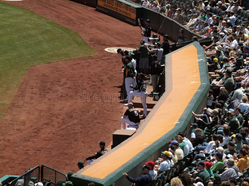Oakland Athletics Dugout And Fans Behind Them Editorial Photo Image