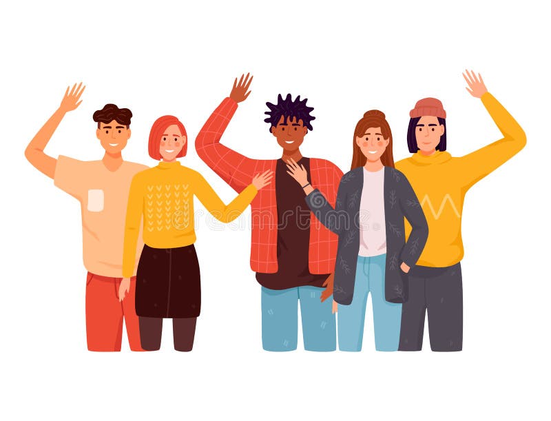 Oameni salut. vector illustration