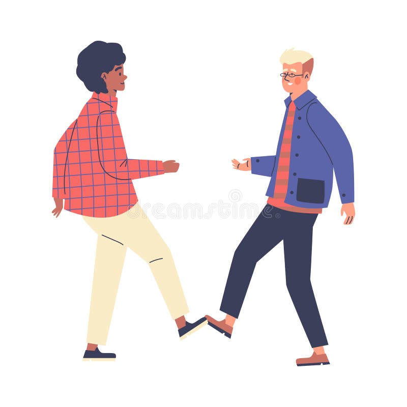 Oamenii se întâmpină reciproc, fără contact și în siguranță, cu ilustrații vectoriale izolate. vector illustration