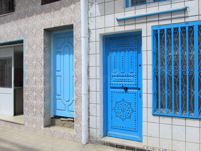 Street in the city of Tunis. Elements architecture. stock image