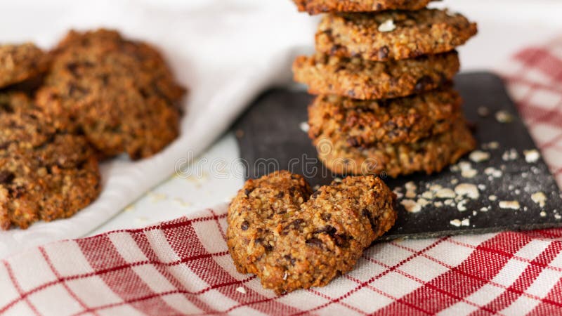 OAT AND BANANA COOKIES WITH CHOCOLATE NIPPLES AND HEART SHAPE