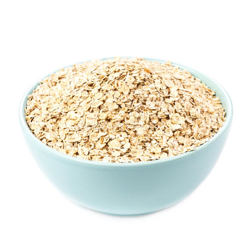 Oat flakes for Breakfast isolated on white background. Healthy