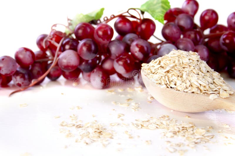 Oat flakes and grapes stock image. Image of lunch, diet 20793889