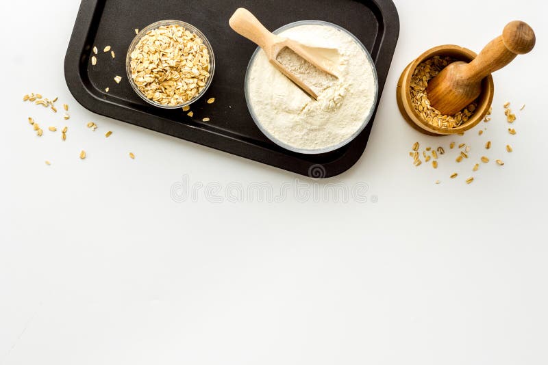 Oat Flour in Bowl Gluten Free Flour for Baking Stock Image Image of