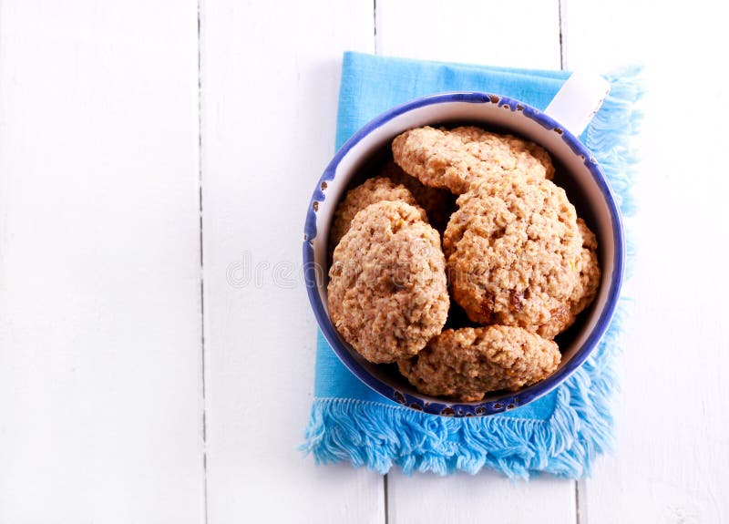 Oat and Raisin Biscuits in a Mug Stock Image Image of sweet, currant 92386501