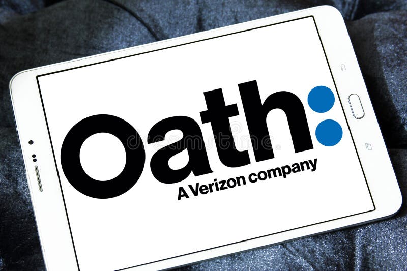 Logo of Oath company on samsung tablet. Oath Inc. is a subsidiary of Verizon Communications that serves as the umbrella company of its digital content subdivisions, including AOL and Yahoo. Logo of Oath company on samsung tablet. Oath Inc. is a subsidiary of Verizon Communications that serves as the umbrella company of its digital content subdivisions, including AOL and Yahoo